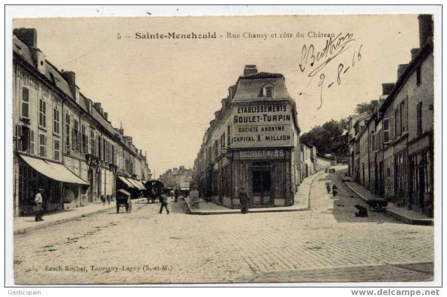 H17 - SAINTE-MENEHOULD - Rue CHANZY Et Côte Du Château (1916 - Jolie Carte Animée) - Sainte-Menehould