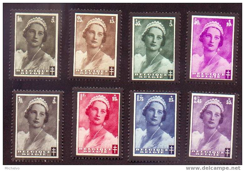 Belg. 1935 -  N° 411/418 * - Unused Stamps
