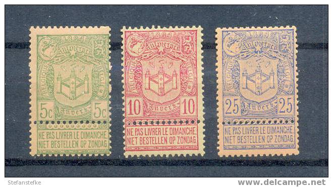 Belgie Ocb Nr : 68 - 70 * + Scharnier (zie Scan) - 1894-1896 Expositions