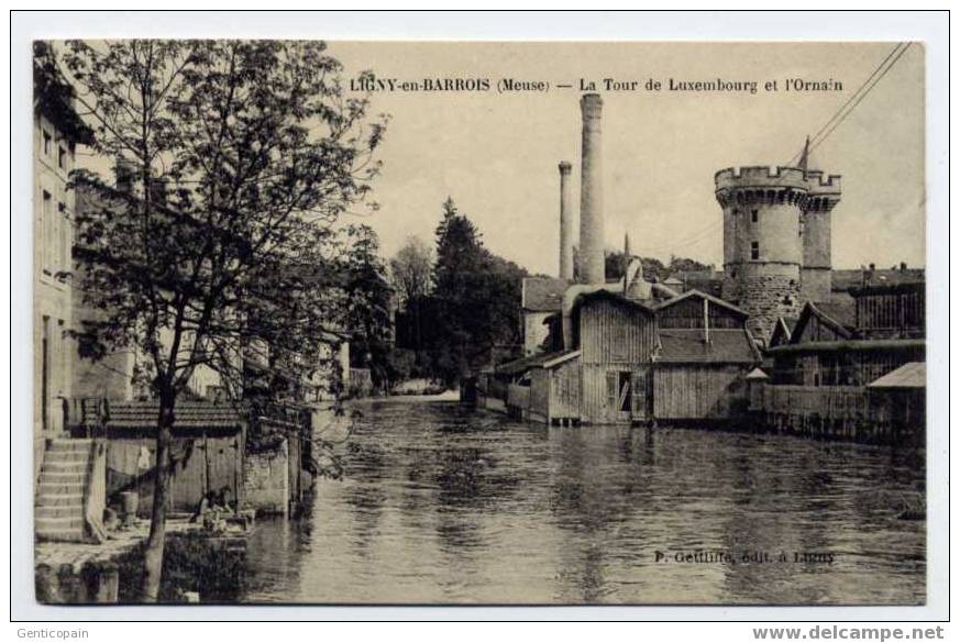 H20 - LIGNY-en-BARROIS - La Tour De Luxembourg Et L'Ornain (1916 - Très Jolie Carte) - Ligny En Barrois