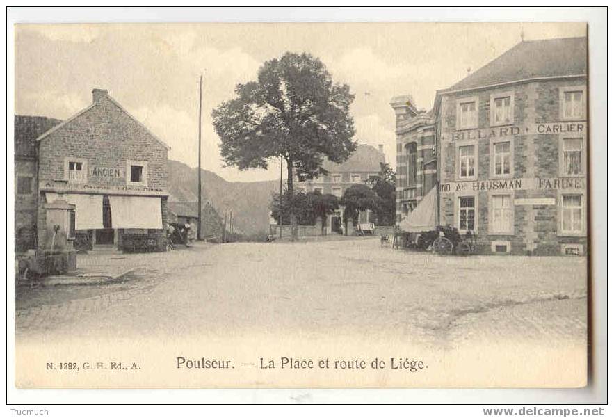 7109 - POULSEUR - La Place Et Route De Liège - Comblain-au-Pont
