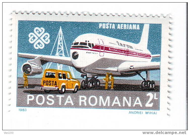 ROMANIA 1983, ANNE MONDIALE DES COMMUNICATIONS  USED  YVERT PA#294 - Trucks