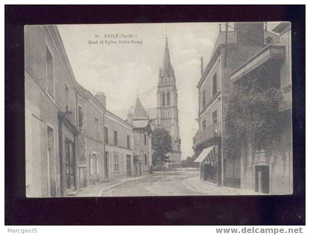 005599 Sablé Quai & église Notre Dame édit.malicot N°21 Belle Carte - Sable Sur Sarthe