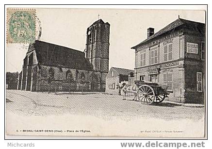 CPA 78 MESNIL ST DENIS - Place De L Eglise (Attelage) - Le Mesnil Saint Denis