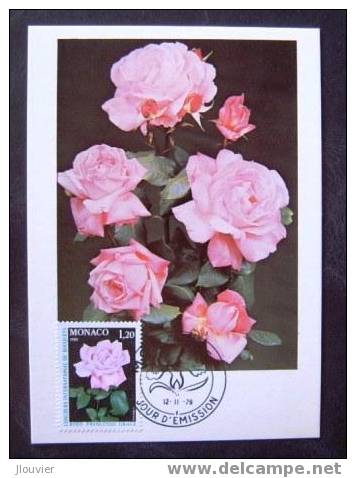 Carte Maximum - Monaco - Concours International De Bouquets - Rose Princesse Grâce - Maximum Cards
