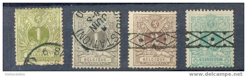 Belgie Ocb Nr : 42 - 45 Gestempeld (zie Scan) Lot 3 - 1869-1888 Lion Couché