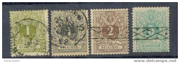 Belgie Ocb Nr : 42 - 45 Gestempeld (zie Scan) Lot 4 - 1869-1888 Lion Couché