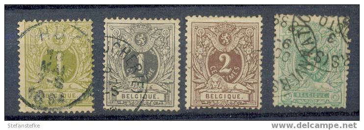 Belgie Ocb Nr : 42 - 45 Gestempeld (zie Scan) Lot 6 - 1869-1888 Lion Couché (Liegender Löwe)