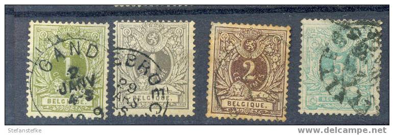 Belgie Ocb Nr : 42 - 45 Gestempeld (zie Scan) Lot 11 - 1869-1888 Lion Couché (Liegender Löwe)