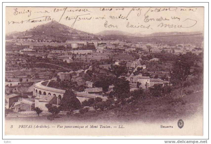 PRIVAS - Vue Panoramique Et Mont Toulon - Privas