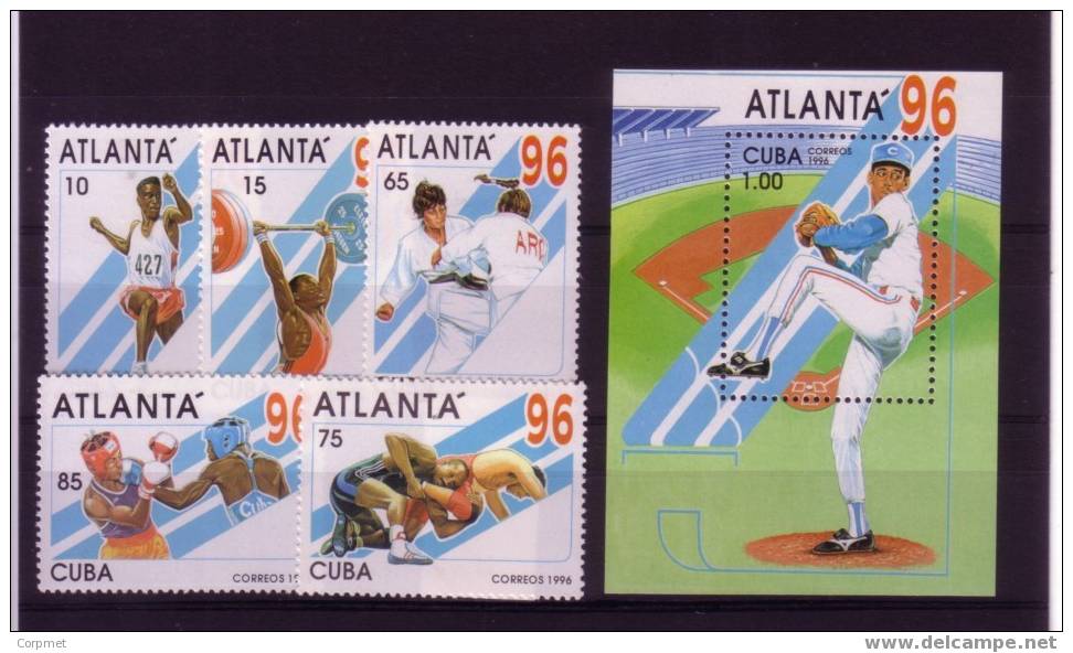 CUBA VF 1996 OLYMPIC GAMES Yvert # 3515/9 + Souvenir Sheet # 144 (Beisball) - Not Priced At Scott - Value Euros 15.00 - Summer 1996: Atlanta