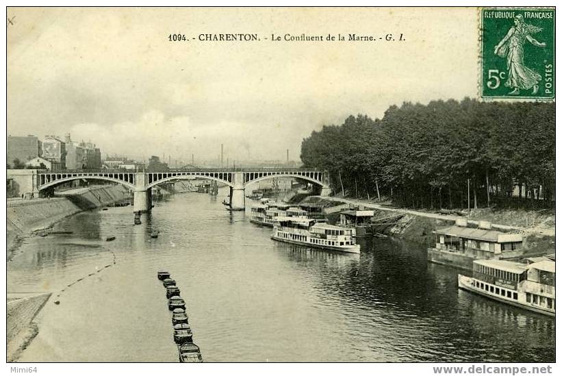 D. 94. CHARENTON-  LE CONFLUENT DE LA MARNE AVEC PENICHES - Charenton Le Pont