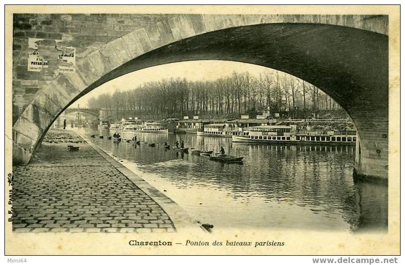 D. 94. CHARENTON-  PONTON DES BATEAUX PARISIENS . PENICHES - Charenton Le Pont