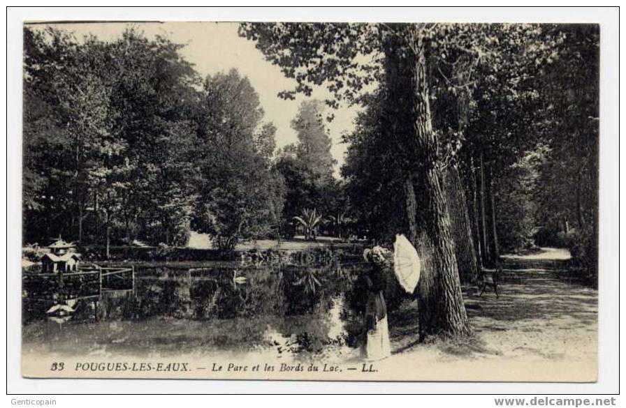 H23 - POUGUES-les-EAUX - Le Parc Et Les Bords Du Lac (carte Animée) - Pougues Les Eaux