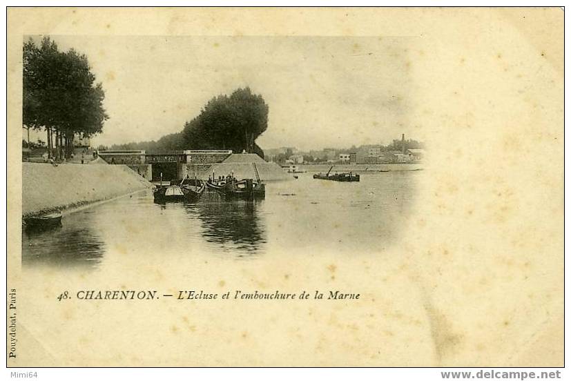 D. 94. CHARENTON. - L´ECLUSE ET L´EMBOUCHURE DE LA MARNE AVEC PENICHES - Charenton Le Pont