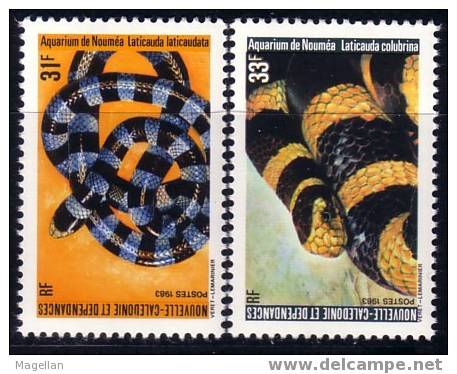 Nlle Calédonie - Yvert N°475/6 Neufs** (MNH) - Serpents - Laticauda Laticaudata - Laticauda Colubrina - Unused Stamps