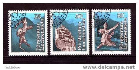 Liechtenstein Mi 843-845 Liechtenstein Legends IV: The Destruction Of Trisona 1984 - Used Stamps