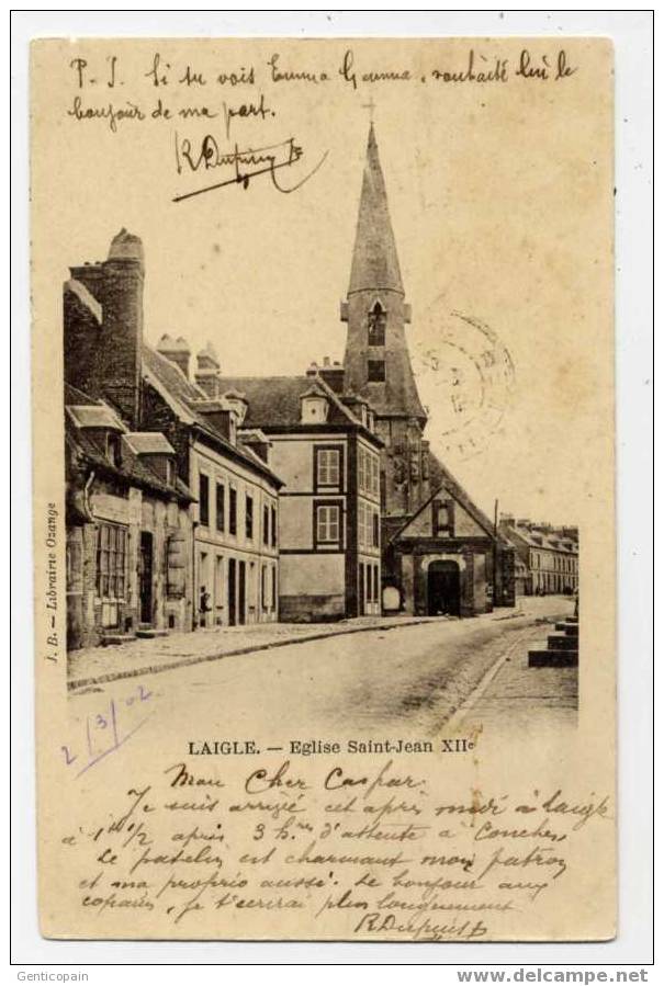 H26 - LAIGLE - église Saint-Jean (1902 - Dos Non Divisè) - L'Aigle