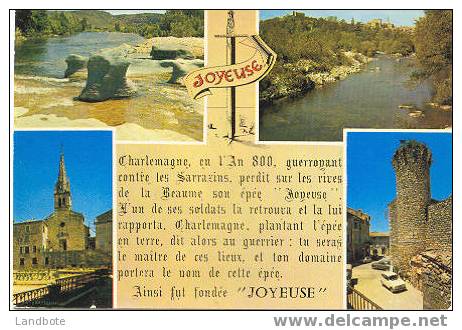 A.71306 Joyeuse Les Bords De La Beaume, L´Eglise Et La Tour Charlemagne - Largentiere