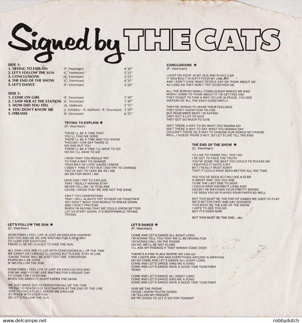 * LP * THE CATS - SIGNED BY THE CATS (Holland 1972 Ex-!!!) - Disco, Pop