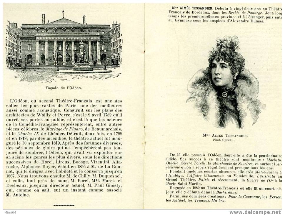 D 75. PARIS(9e) PROGRAMME DU THEATRE DE L'ODEON . NOVEMBRE 1902 - Autores Franceses