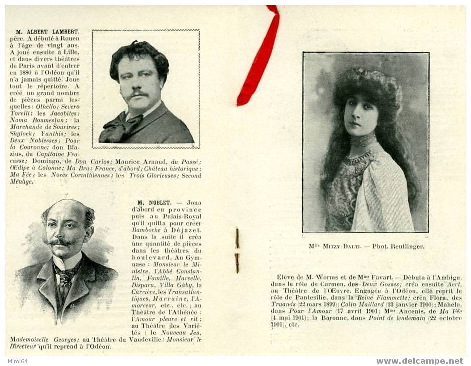 D 75. PARIS(9e) PROGRAMME DU THEATRE DE L'ODEON . NOVEMBRE 1902 - Autori Francesi