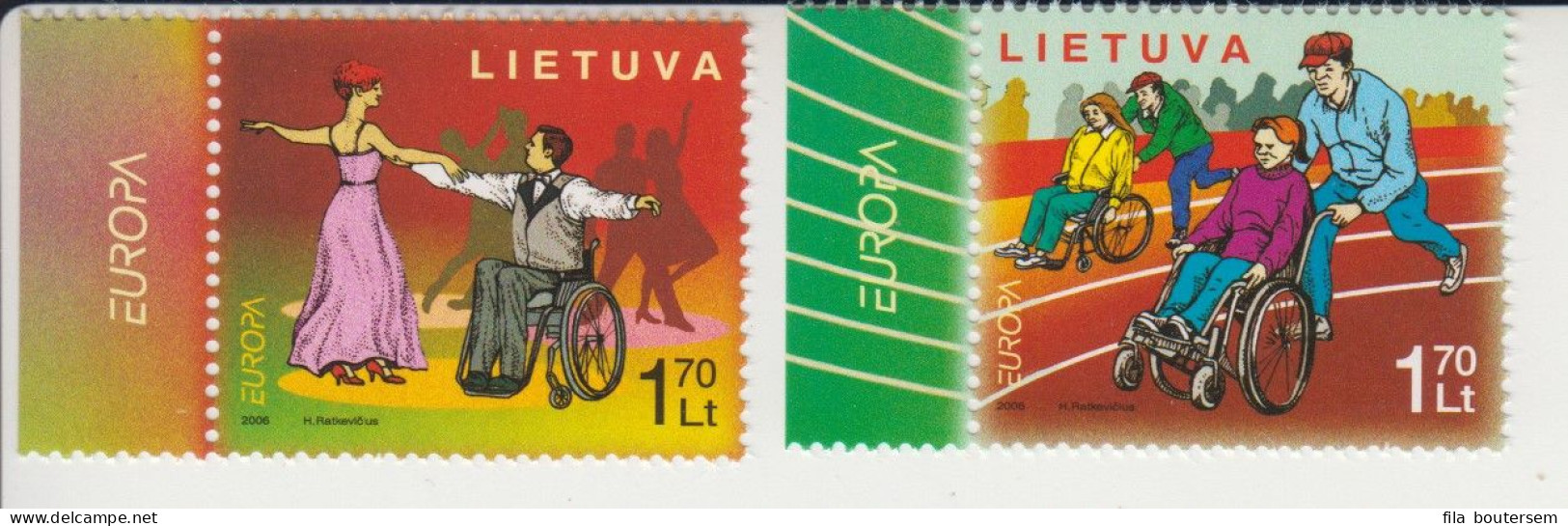 LITHUANIA - LITUANIE - LITOUWEN : 15-04-2006 (**) : 2V  : EUROPA 2006 "Integration" - 2006