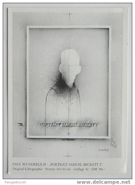 D 2613 - Paul Wunderlich. "Portrait Samuel Beckett I" - Postkarte - Sonstige & Ohne Zuordnung
