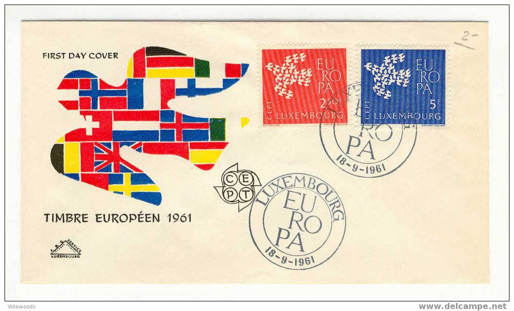 Lussemburgo - Busta Fdc Europa CEPT 1961 - 1961