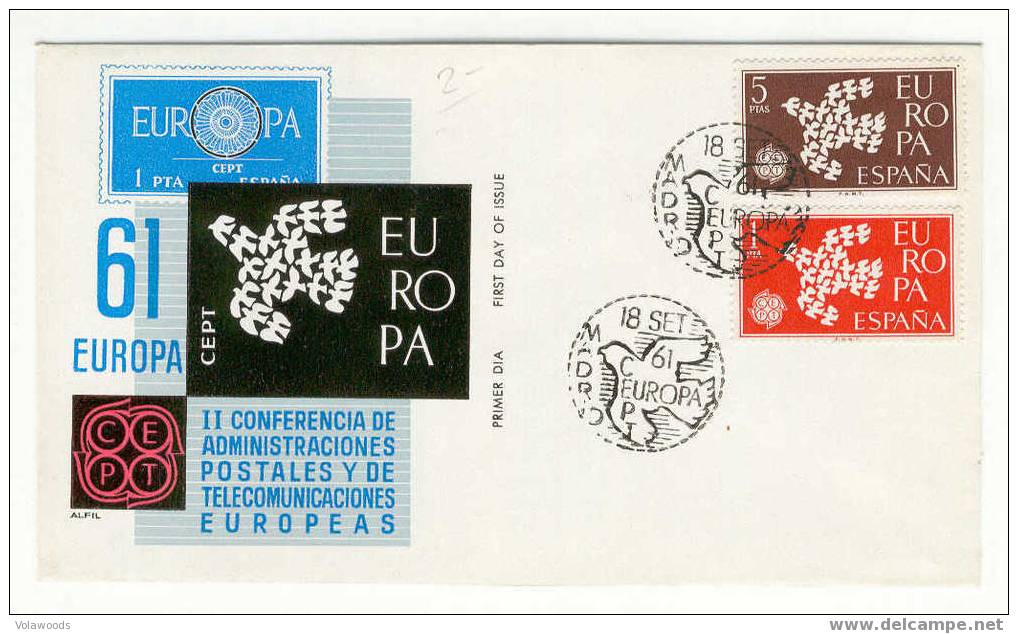 Spagna - Busta Fdc Europa CEPT 1961 - 1961