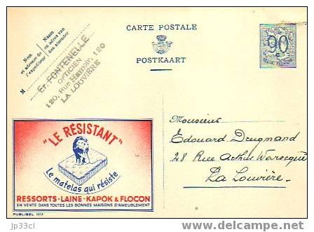 Publibel N° 1117 "Le Résistant, Le Matelas Qui Résiste" Avec Cachet Seneffe, 3/2/1952 - Publibels