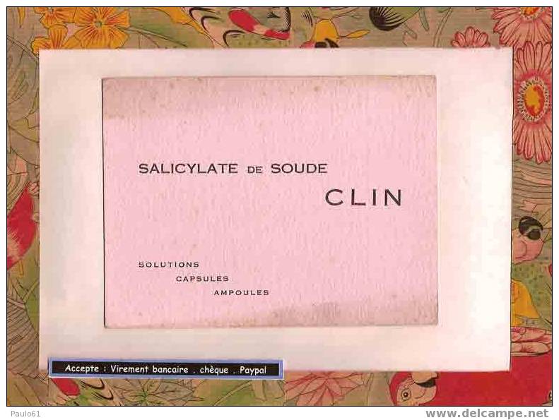 BUVARD / BLOTTER  :Pharmacie . Salicylate De Soude CLIN - Drogisterij En Apotheek