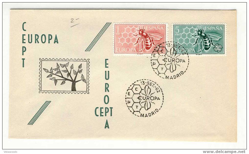 Spagna - Busta Fdc Europa CEPT 1962 - 1962