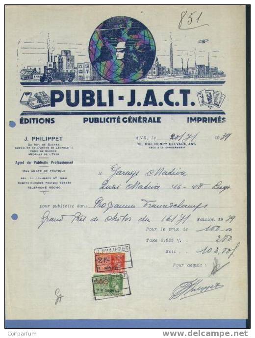 EDITIONS  PUBLICITE  IMPRIMES  ANS  1939  (F574) - Printing & Stationeries