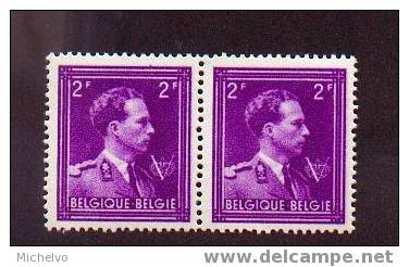 Belg. 1945 - N° 693 ** (paire) - 1936-1957 Collar Abierto