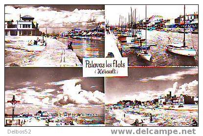 PALAVAS-LES-FLOTS - Le Casino, Les Quais, Le Canal - Le Club Nautique - Nuages Sur La Rive Gauche - Rive Droite Et Plage - Palavas Les Flots