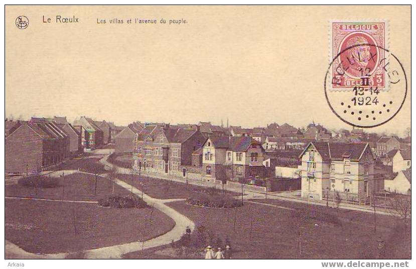 LE ROEULX = Les Villas Et L'Avenue Du Peuple  (Nels +Vve Thomas-Marin) 1924 - Le Roeulx
