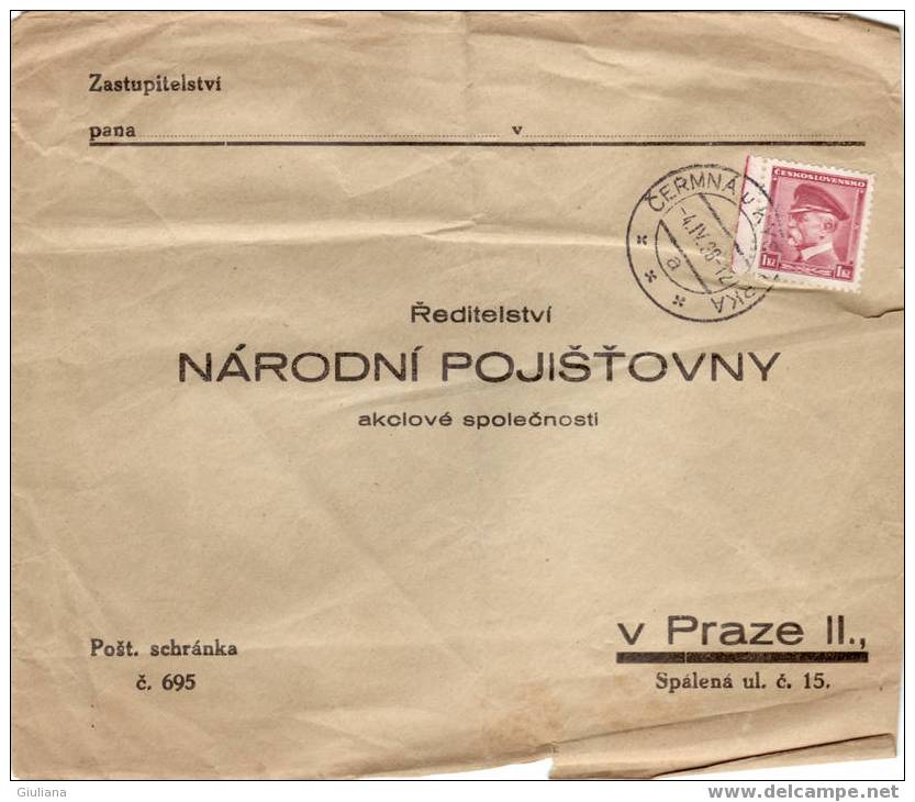 Cecoslovacchia - 1  Lettera Viaggiata All´interno Del 1938 - Covers & Documents