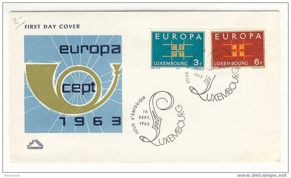 Lussemburgo - Busta Fdc Europa CEPT 1963 - 1963