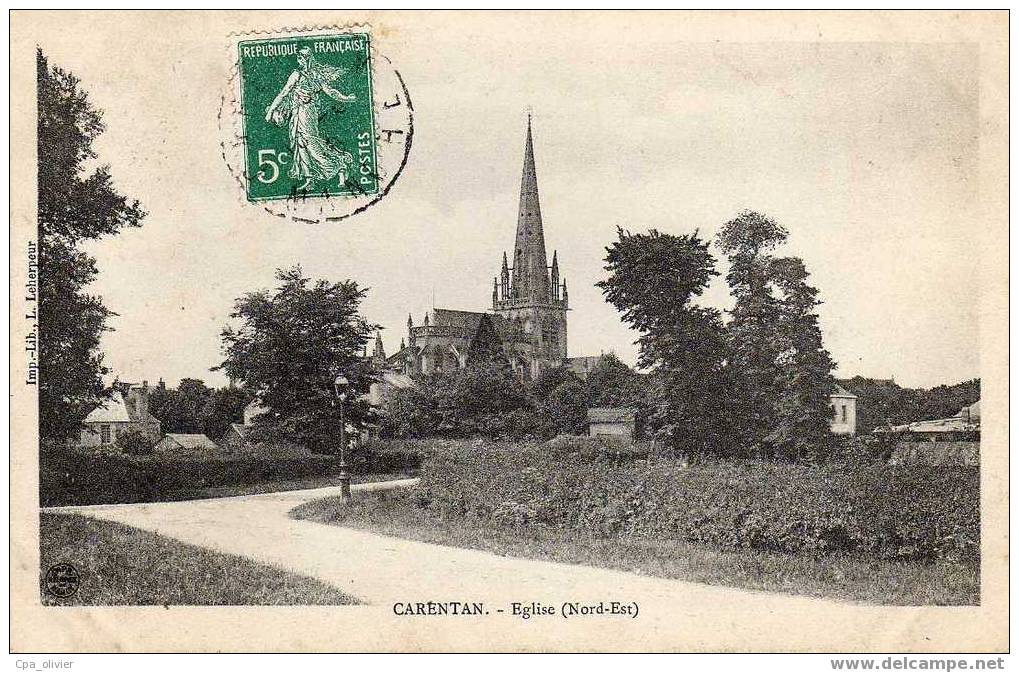 50 CARENTAN Eglise, Vue Générale, Nord Est, Ed Leherpeur, 1910 - Carentan