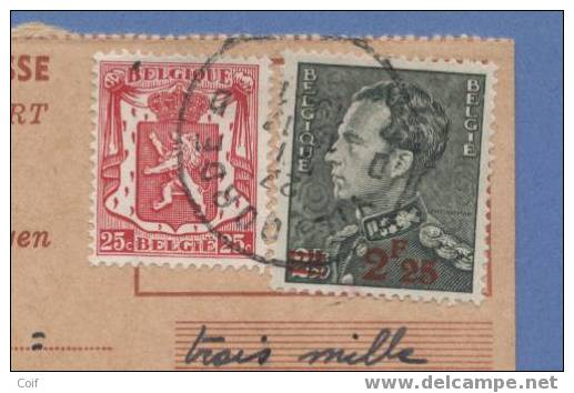 423+572 Op ONTVANGKAART Met Cirkelstempel VILVOORDE - 1936-1951 Poortman