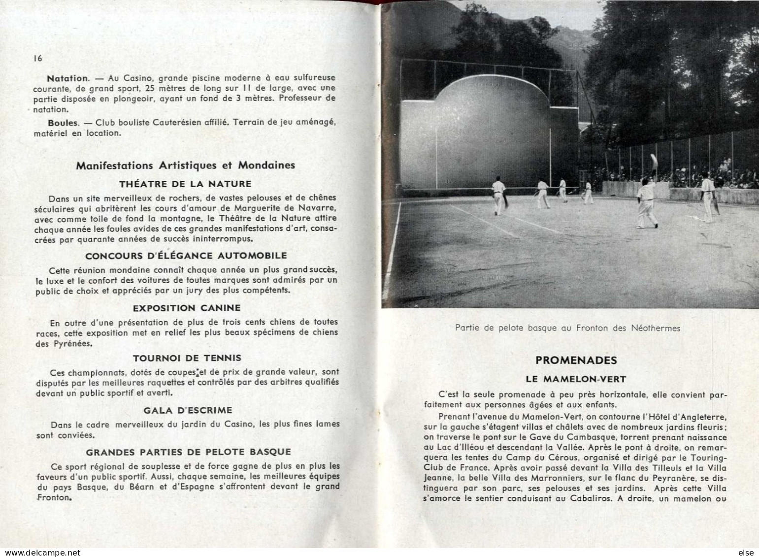 CAUTERETS  -  GUIDE PRATIQUE THERMAL TOURISTIQUE  -  1948  -  LIVRE COMPRENAND 55 PAGES - Midi-Pyrénées