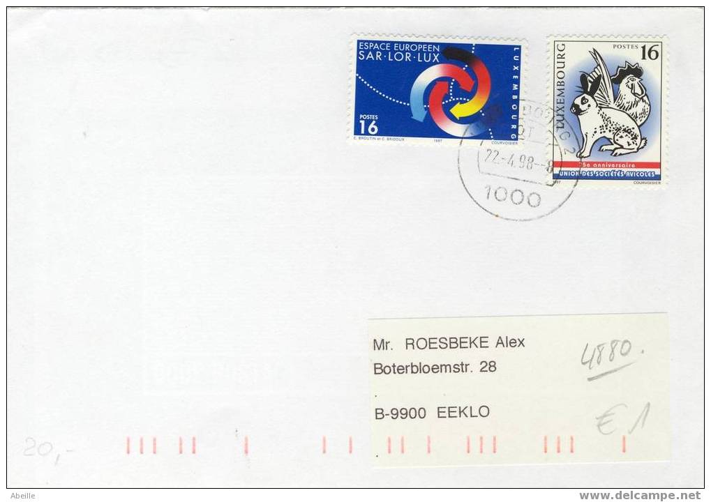 4880 LETTRE   LUX - Conejos