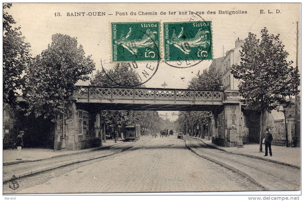 SAINT OUEN - Pont Du Chemin De Fer Sur La Rue Des Batignolles - Saint Ouen