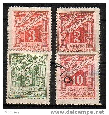 GRECIA 4 Sellos Tasa º - Revenue Stamps