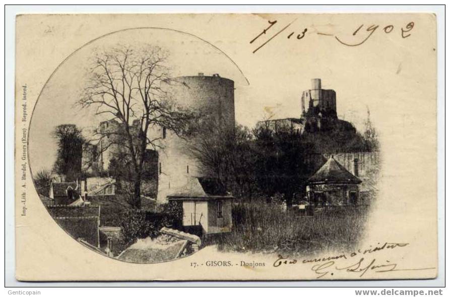 H34 - GISORS -  Donjons -  (Jolie Carte De 1902 -dos Non Divisé) - Gisors