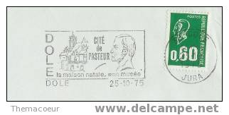 Pasteur; Flamme De DOLE Ville Natale De Pasteur , Sur Lettre Au Tarif Lent - Andere & Zonder Classificatie