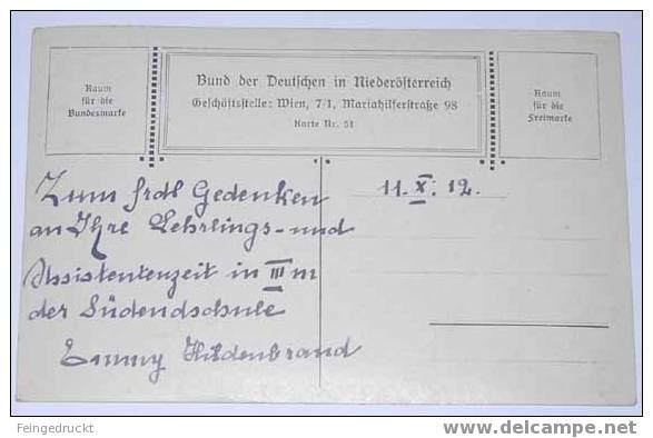 D 2693 - E. Kutzer - Karte Nr. 51 Vom Bund D. Dt. In Nierösterreich - Dat. 11.X. (19)12 - Kutzer, Ernst