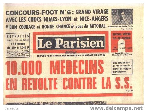 LE PARISIEN N° 8437 Du 17/10/1971 + Oneshot - Política