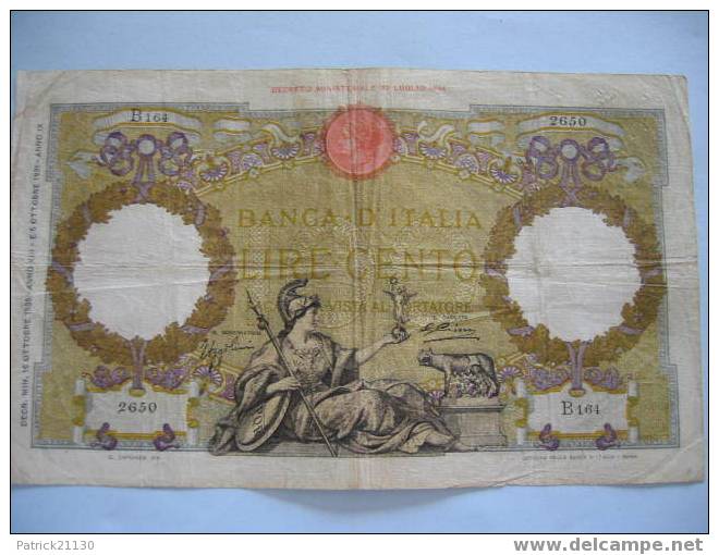 ITALIE / 100 LIRES     PICK 17A - 100 Liras